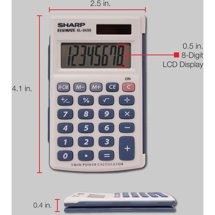 Sharp EL-233SB Handheld Calculator Eight-Digit LCD EA SHREL233SB 