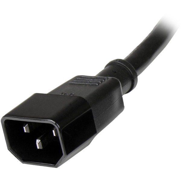 StarTech 14 AWG Computer Power Cord Extension - C14 to C13 - 15A (Black) - 6 ft. (PXT100146)