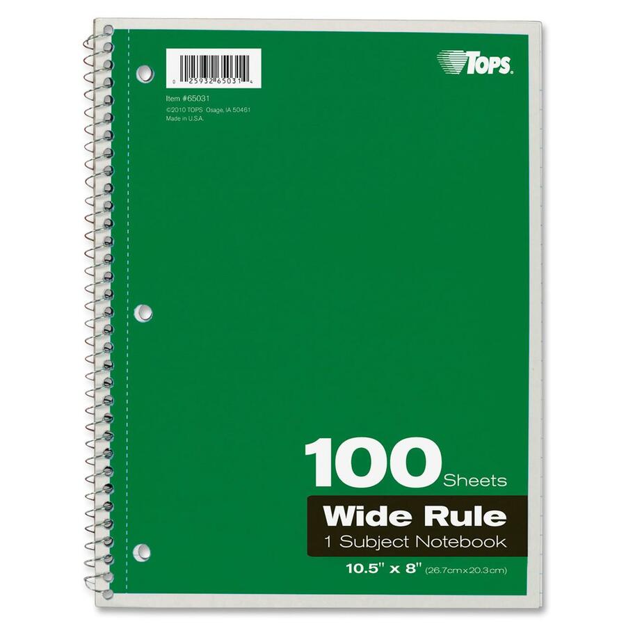 Wholesale TOPS 1subject Spiral Notebook TOP65031 in Bulk