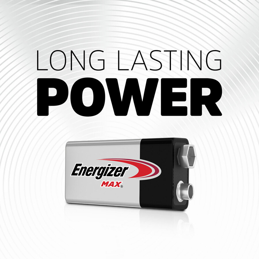 Energizer MAX Alkaline 9 Volt Batteries - For Multipurpose - 9V - 9 V DC - 4 / Pack - 9 Volt Batteries - EVE522BP4