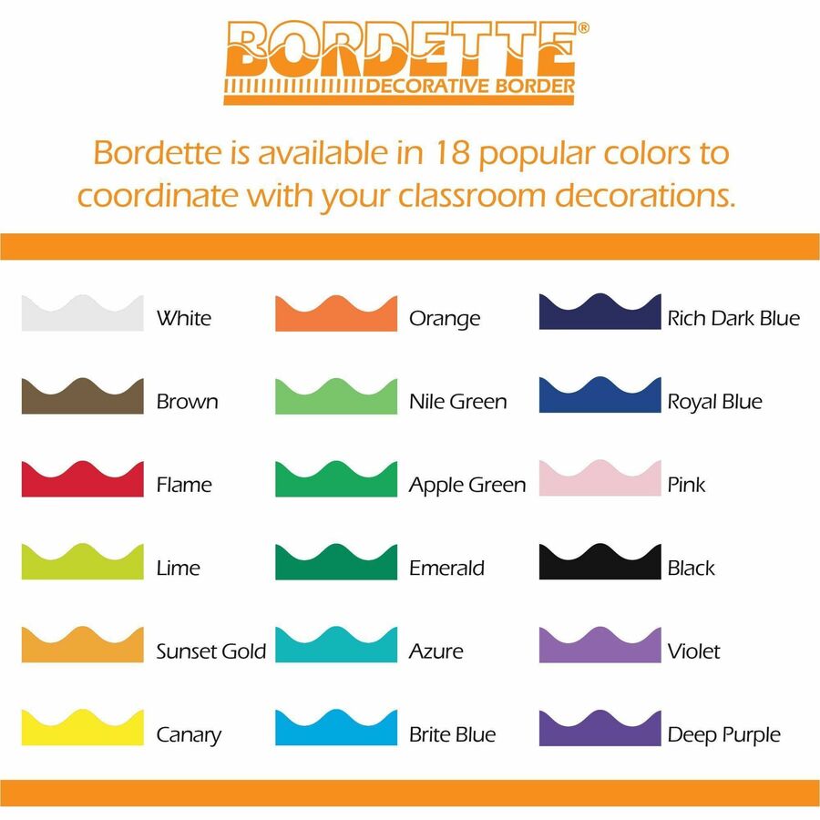 Bordette Decorative Border - Fade Resistant - 2.25" Width x 600" Length - Purple - 1 Roll