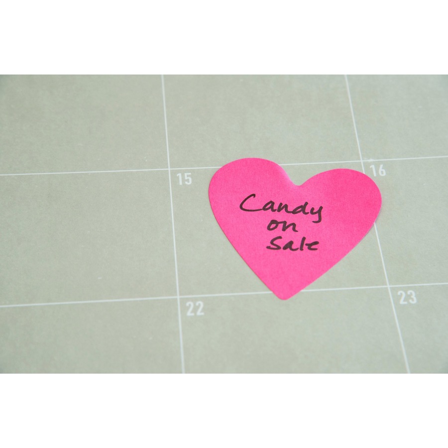 Post-it® Die-Cut Notes - 3" x 3" - Star, Heart - 75 Sheets per Pad - Unruled - Purple, Pink - Self-adhesive, Self-stick - 1 / Pack