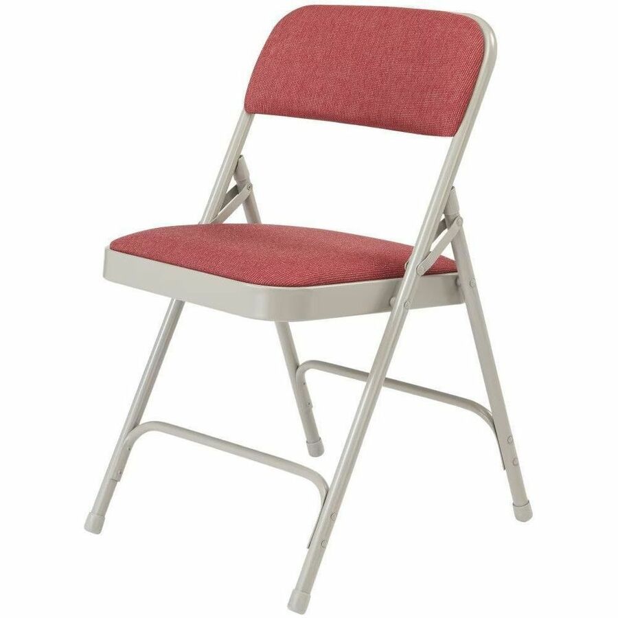 National Public Seating 2200 Series Folding Chair - Majestic Cabernet Seat Color - Foam, Fabric Seat Material - Majestic Cabernet Back Color - Fabric Back Material - Gray Frame Color - Metal, Powder Coated Steel Frame Material - Majestic Cabernet - Fabric