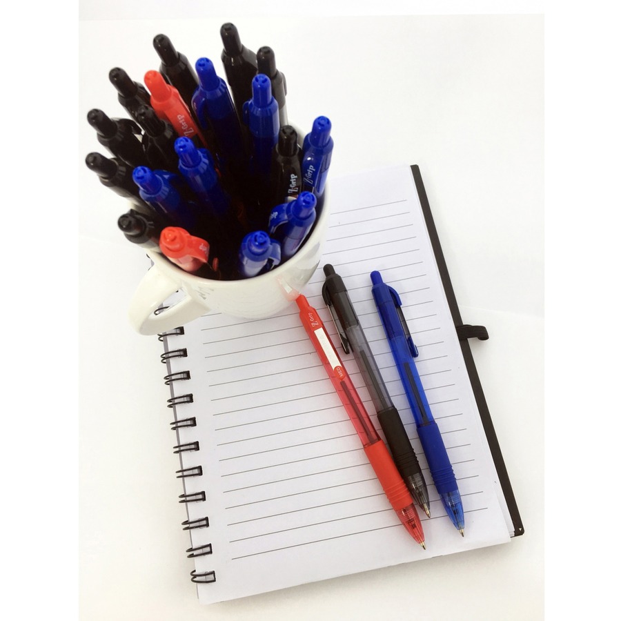 Zebra Z-Grip Retractable Ballpoint Pens - Medium Pen Point - 1 mm Pen Point Size - Retractable - Blue - Clear Barrel - 24 / Pack