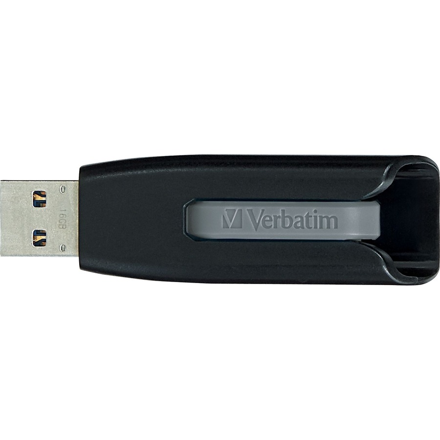 Verbatim 8GB Store 'n' Go V3 USB 3.0 Flash Drive - Gray - 8 GB - USB 3.0 - Gray, Black - Lifetime Warranty - 1 Each - USB Drives - VER49171