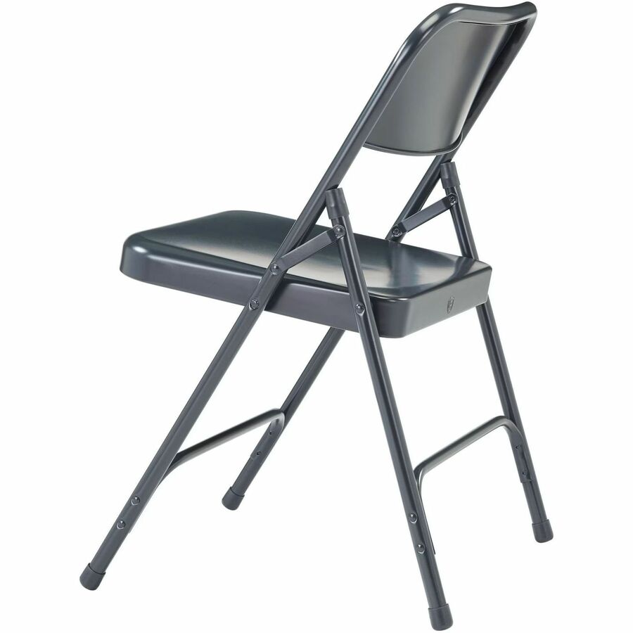 National Public Seating 200 Series All-Steel Folding Chair - Tubular Steel Frame Material - Blue - Steel, Polypropylene - 4 / Carton