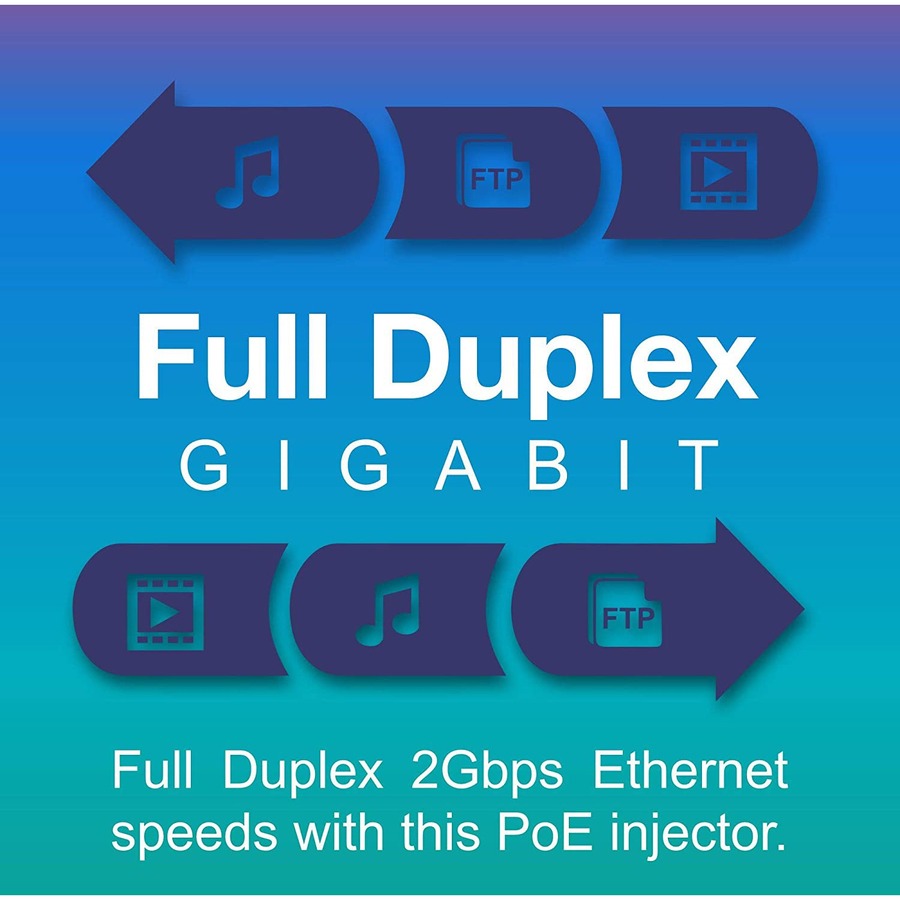 TRENDnet Gigabit Power Over Ethernet Injector, Full Duplex Gigabit Speeds, 1 x Gigabit Ethernet Port, 1 x PoE Gigabit Ethernet Port, Network Devices Up To 100M (328 ft), 15.4W, Black, TPE-113GI