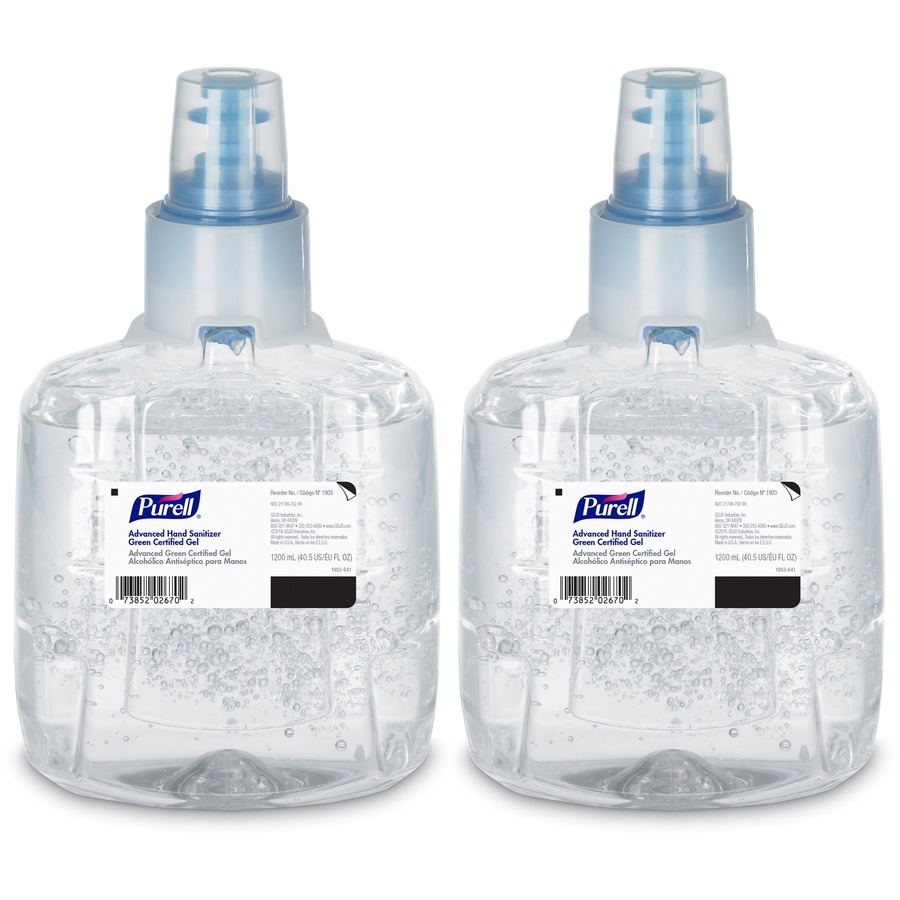 PURELL® Sanitizing Gel Refill - 1.20 L - Hands-free Dispenser - Kill Germs - Skin, Hand - Clear - Fragrance-free, Dye-free - 1 Each - Hand Sanitizers - GOJ190302CAN00