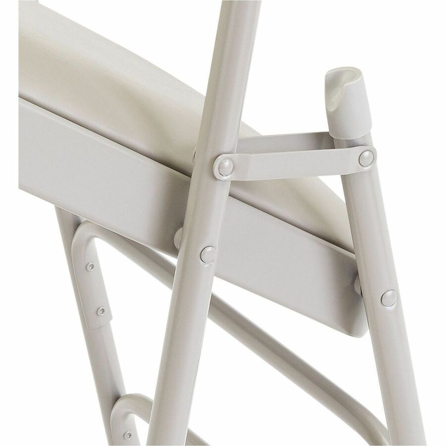 National Public Seating 1200 Series Upholstered Folding Chair - Warm Gray Seat Color - Vinyl, Foam Seat Material - Warm Gray Back Color - Gray Frame Color - Tubular Steel Frame Material - Warm Gray - Vinyl, Polypropylene - 4 / Carton