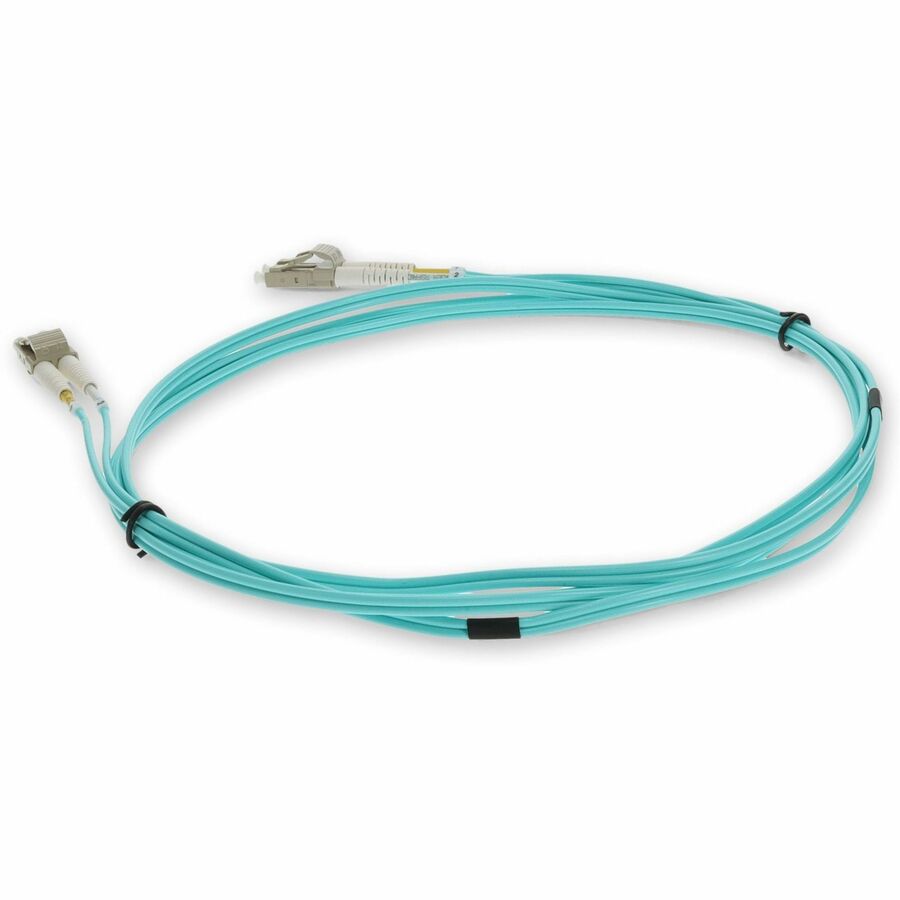 AddOn 3m LC to LC Aqua OM3 Duplex OFNR (Riser-Rated) MMF (Multi Mode) Fiber Patch Cable, 50/125