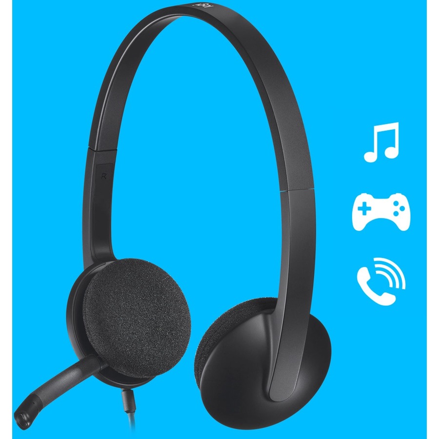 Logitech USB Headset H340 - Stereo - USB - Wired - 20 Hz - 20 kHz - Over-the-head - Binaural - Semi-open - 6 ft Cable - Black