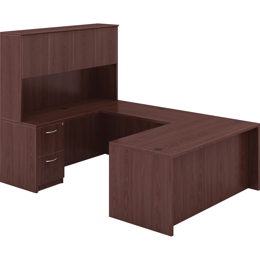 Lorell Essentials Hanging Fixed Pedestals - 15.5" x 21.9" x 28.5" - Box, File Drawer(s) - Single Pedestal - Finish: Mahogany, Laminate = LLR69603