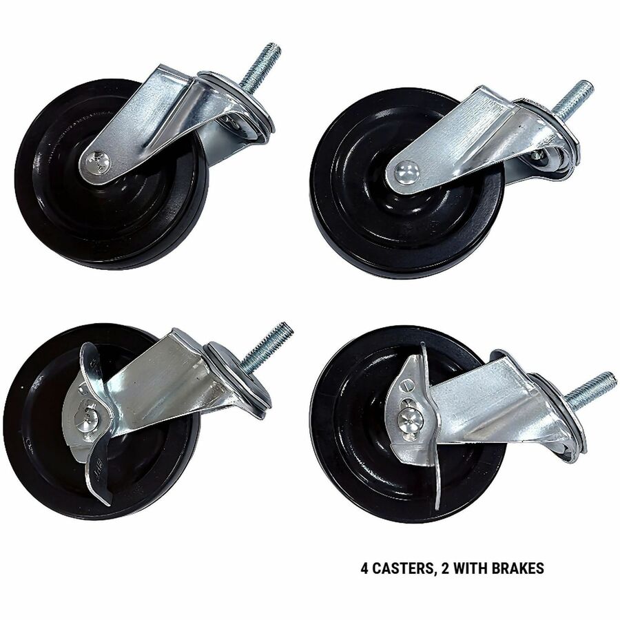 Lorell - Kit de roulettes pour &eacute;tag&egrave;res industrielles en fil m&eacute;tallique