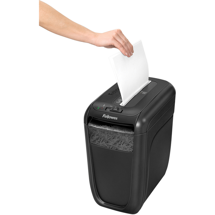 Fellowes Powershred® 60Cs Cross-Cut Shredder - Non-continuous Shredder - Cross Cut - 10 Per Pass - for shredding Staples, Credit Card, Paper Clip, Paper - 0.156" x 1.560" Shred Size - P-4 - 14 ft/min - 8.75" Throat - 6 Minute Run Time - 20 Minute Cool