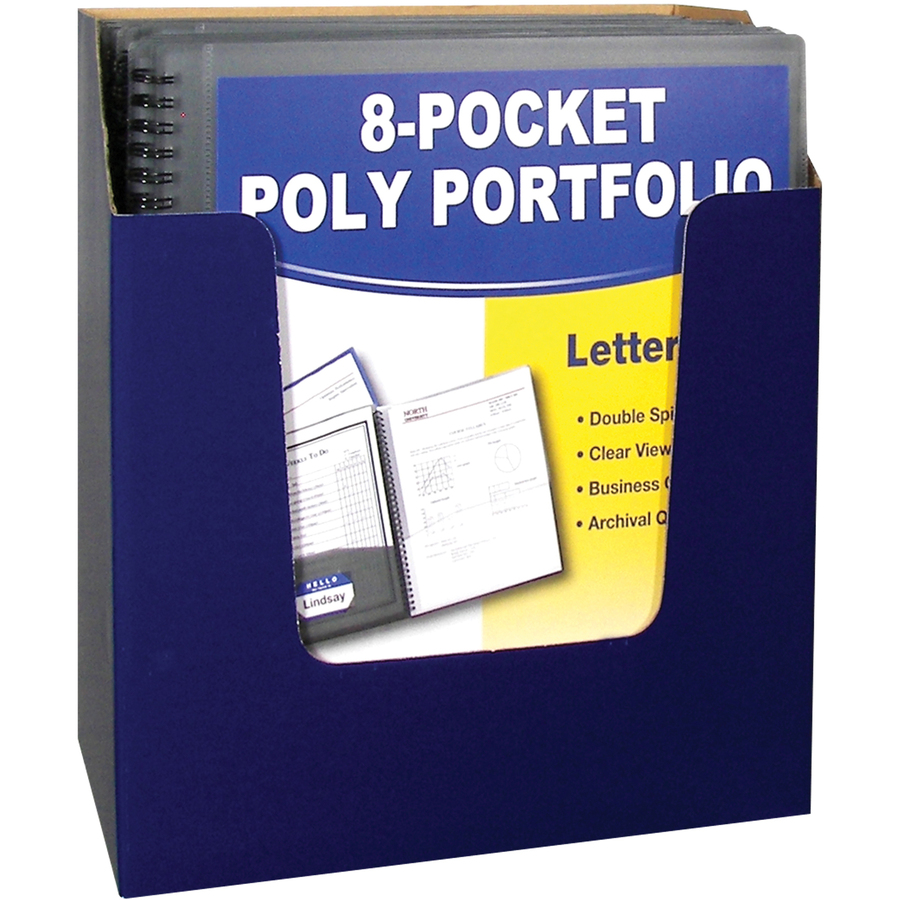 C-Line Letter Portfolio - 8 1/2" x 11" - 8 Internal, Front Pocket(s) - Polypropylene - Smoke, Clear - 1 Each - Portfolios - CLI33081