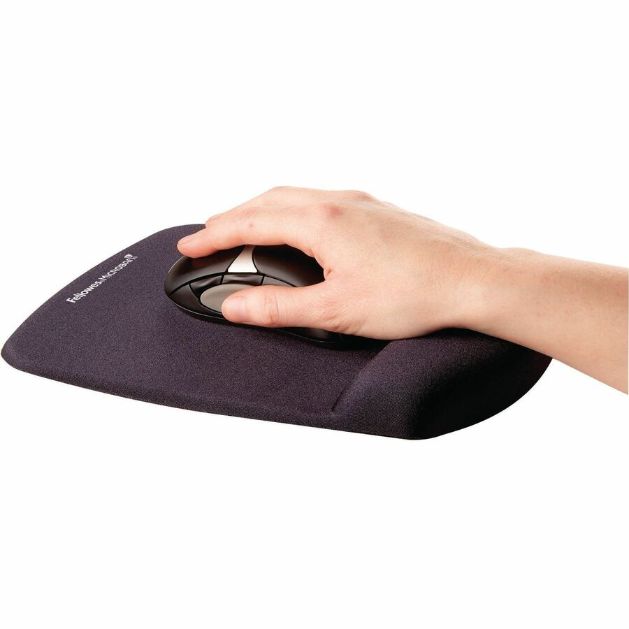 Fellowes - Tapis de souris/repose-poignet PlushTouch avec technologie FoamFusion - Noir