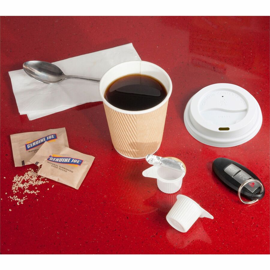 Genuine Joe Rippled Hot Cup - 10oz - 25 / Pack - Brown - Beverage, Hot Drink - Cups & Mugs - GJO11256PK