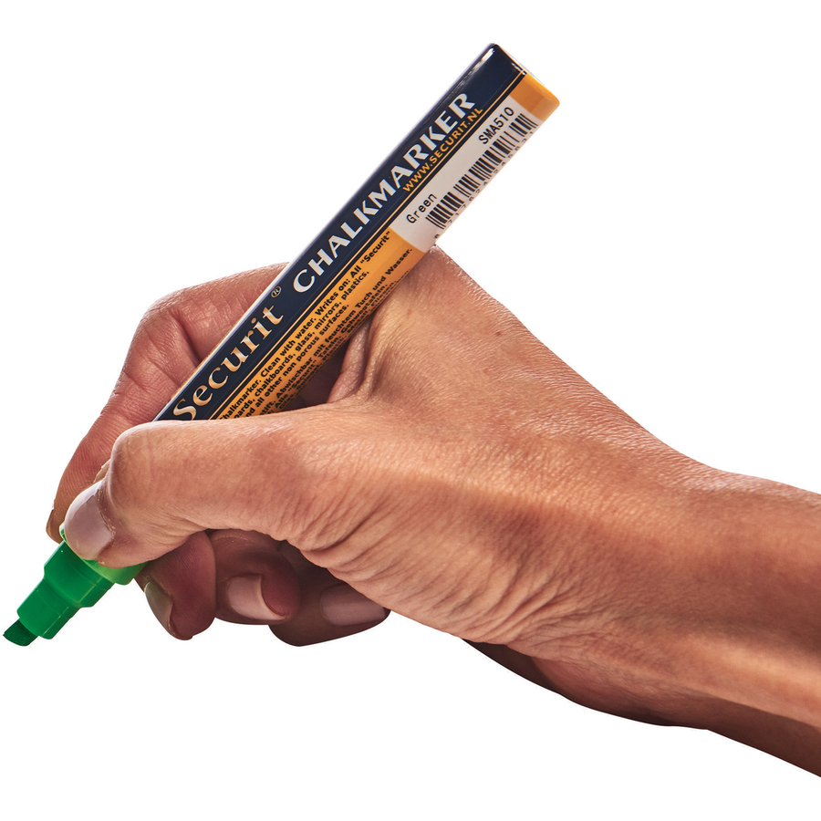 Deflecto Wet Erase Markers - Chisel Marker Point Style - Green, Red, Blue, Yellow - Specialty Markers - DEFSMA510V4