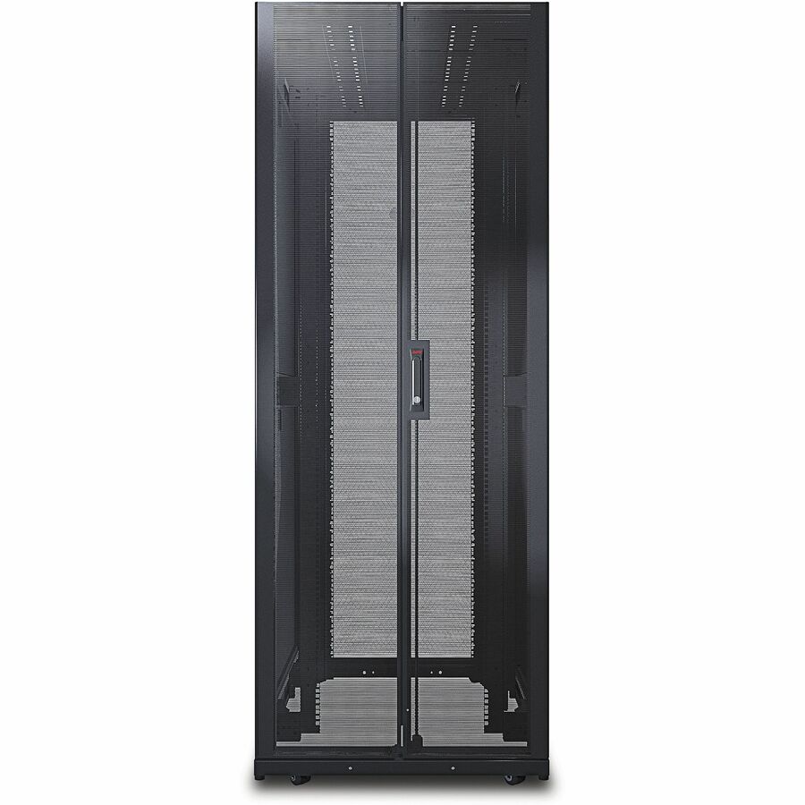APC NetShelter SX, Networking Rack Enclosure, 42U, Black, 1991H x 750W x 1070D mm with Casters, Feet, Vertical Cable Managers, Side Panels [TAA]