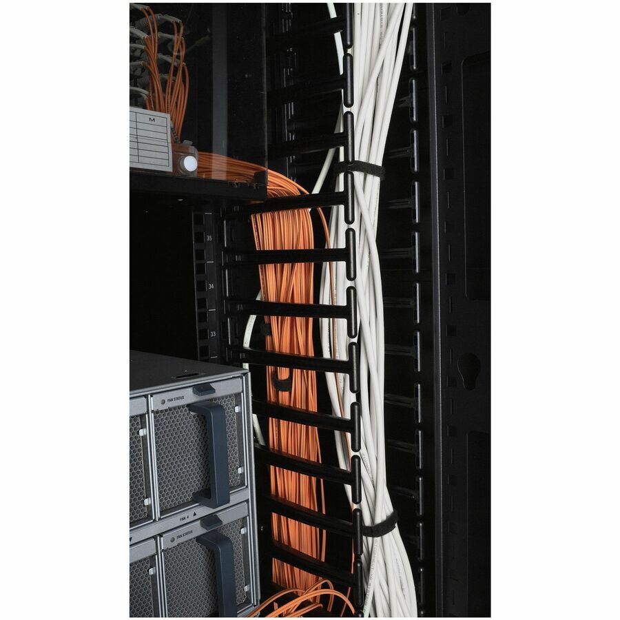 APC by Schneider Electric Vertical Cable Manager for NetShelter SX 750mm Wide 48U (Qty 2) - Cable Pass-through - Black - 1 - 48U Rack Height - TAA Compliant