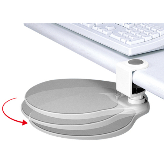 UNDER DESK SWIVEL ERGONOMIC MOUSE PLATFORM WHITE - 4" Height x 7.8" Width - White - Metal, Plastic