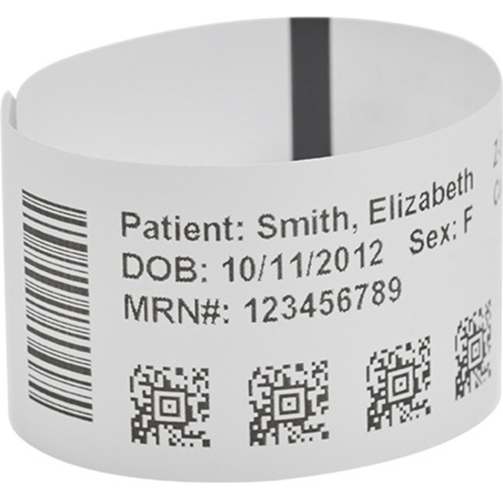 Zebra Z-Band Ultra Soft 1 x 6 inch synthetic direct thermal wristbands with coated adhesive — alternate view 2