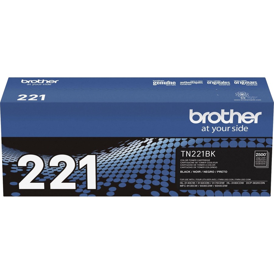 Brother Genuine TN221BK Black Toner Cartridge - Laser - Standard Yield -  2500 Pages - Black - 1 Each - ICC Business Products
