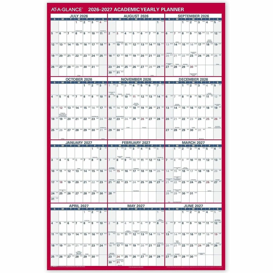 Picture of At-A-Glance Erasable Two-sided Wall Calendar