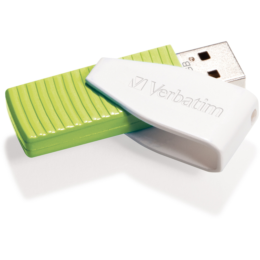 Verbatim 32GB Swivel USB Flash Drive - Eucalyptus Green - 32 GB - USB 2.0 - Eucalyptus Green - Lifetime Warranty - 1 Each - USB Drives - VER49815