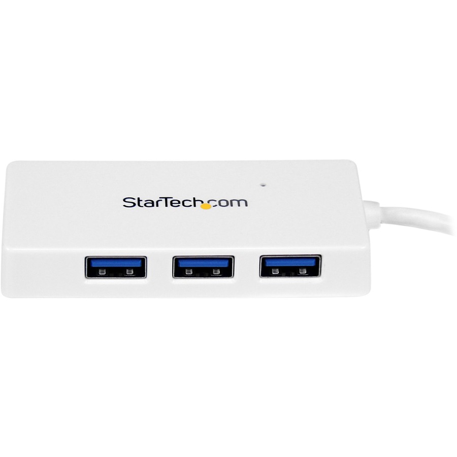 4-port StarTech.com 4 Port Portable USB 3.0 Hub with Built-in Cable -  Aluminum and Compact USB Hub (ST43004UA) - hub