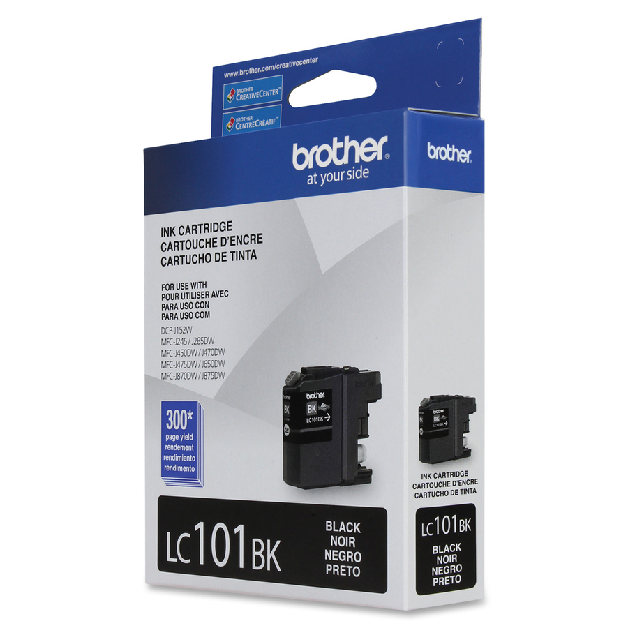 Brother Ink Cartridge Black - Inkjet - Standard Yield - 300 Pages - 1 Each - Ink Cartridges & Printheads - BRTLC101BKS