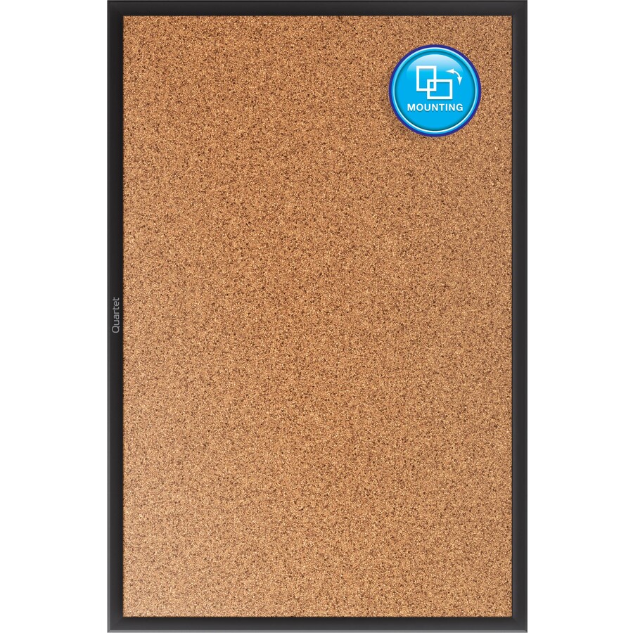 Quartet Classic Series Bulletin Board - 36" Height x 48" Width - Brown Natural Cork Surface - Self-healing, Durable, Sturdy - Black Aluminum Frame - 1 Each
