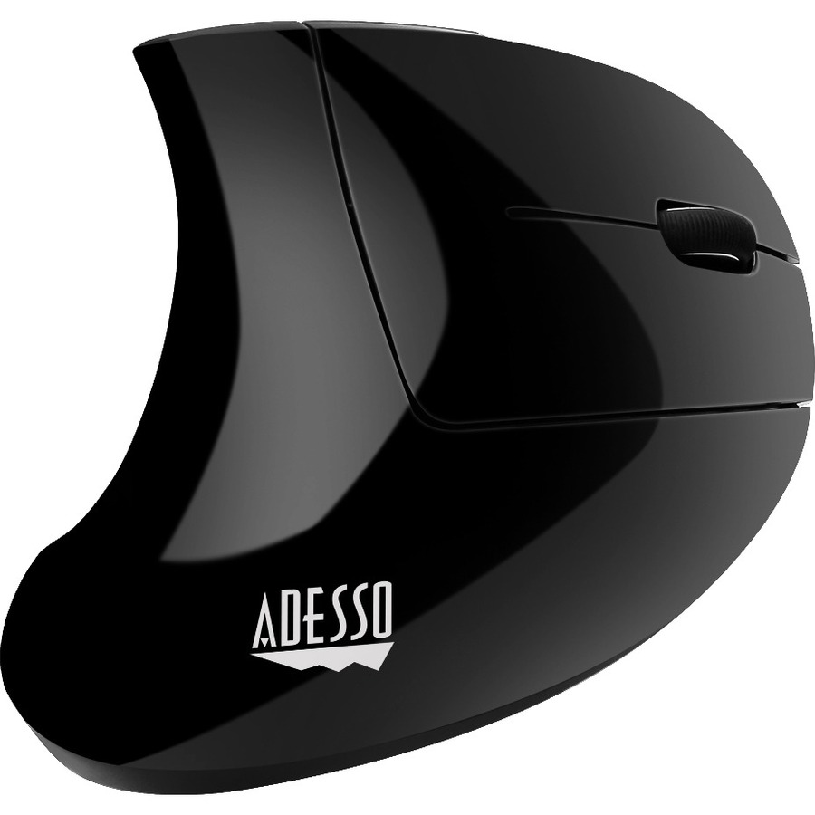 Adesso iMouse E10 - 2.4 GHz RF Wireless Vertical Ergonomic Mouse - Optical - Wireless - Radio Frequency - 2.40 GHz - Black - USB - 1600 dpi - Scroll Wheel - 6 Button(s) - Right-handed Only - Mice - ADEIMOUSEE10