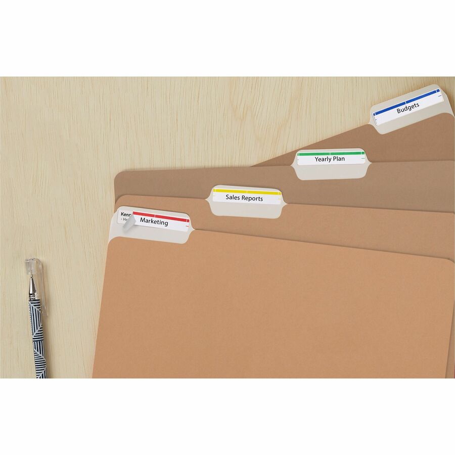 Étiquettes de classement couleurs assorties avec Technologie TrueBlock<sup>MC</sup> pour imprimantes à laser ou jet d'encre, 3-7/16" x 2/3"