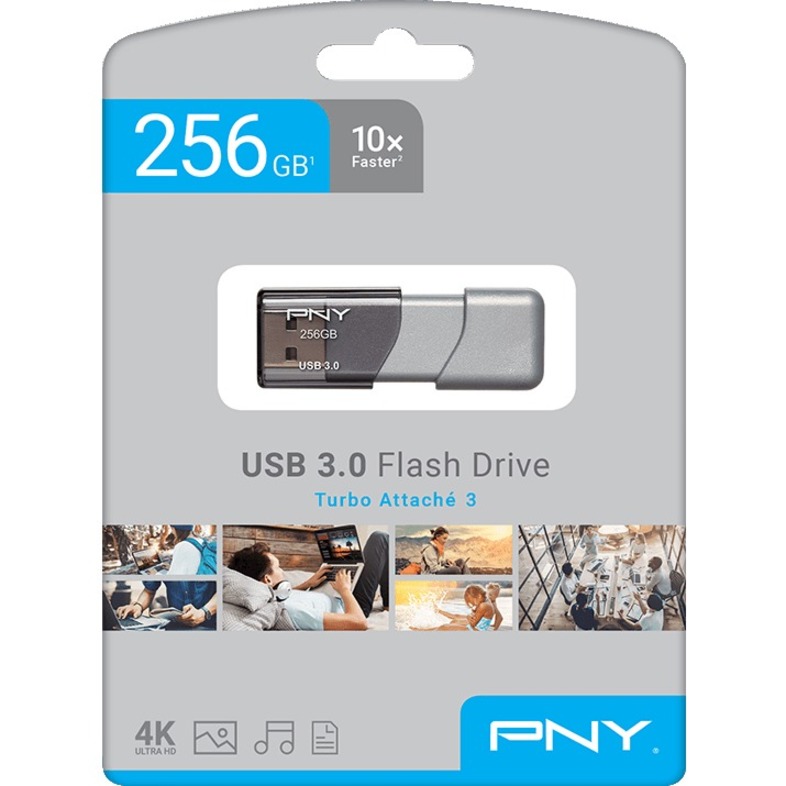 PNY 256GB Turbo 3.0 USB 3.0 (3.1 Gen 1) Type A Flash Drive