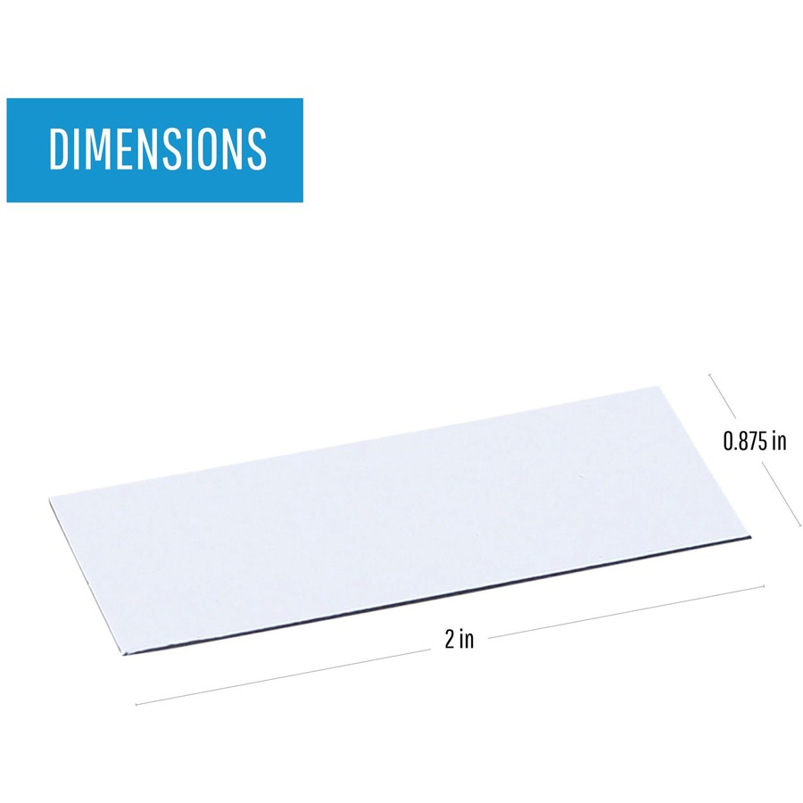 MasterVision 2" Magnetic Dry Erase Strips - 0.88" Length x 2" Width - For Board, Color Coding - 25 / Pack - White