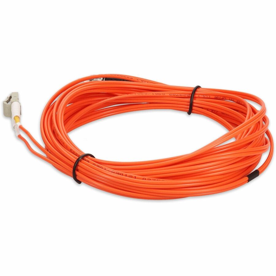 Orange 10 m OM1 duplex fiber patch cable with ST connector on one end and LC connector on the other, OFNR riser-rated — alternate view 2