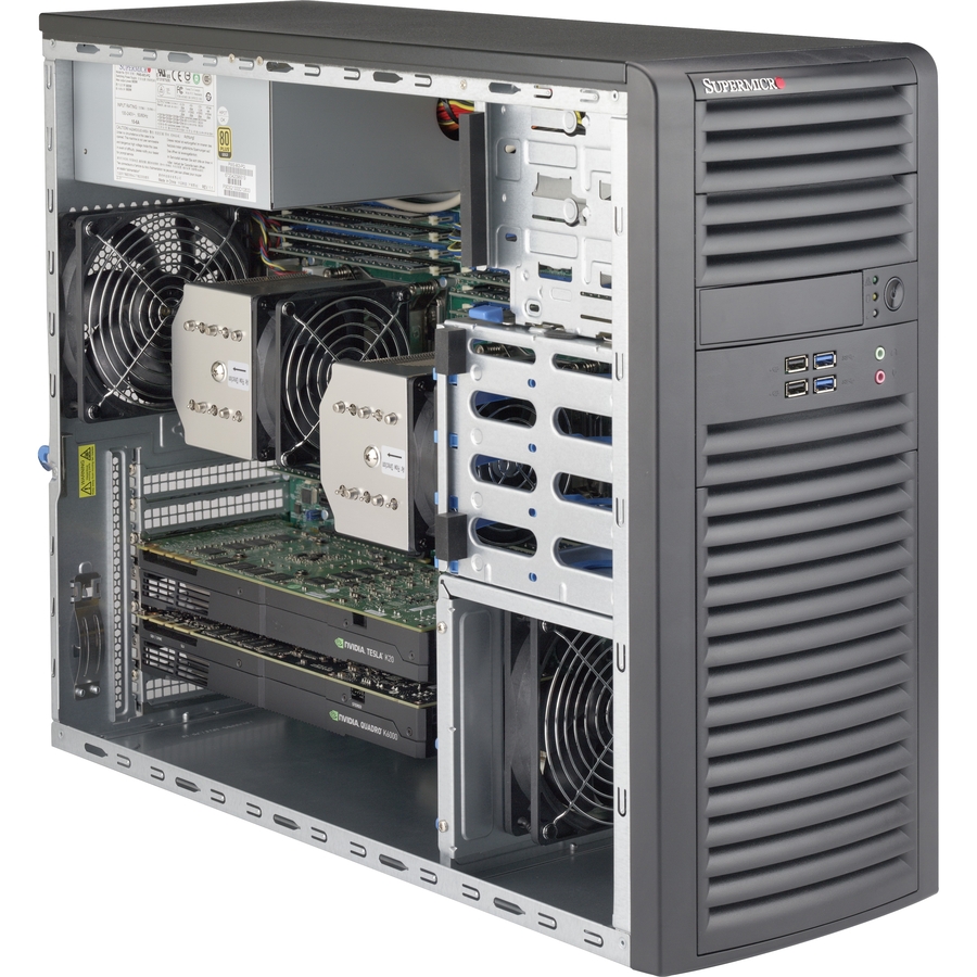 Supermicro SuperWorkstation 7038A-I Barebone System - Mid-tower - Socket LGA 2011-v3 - 2 x Processor Support