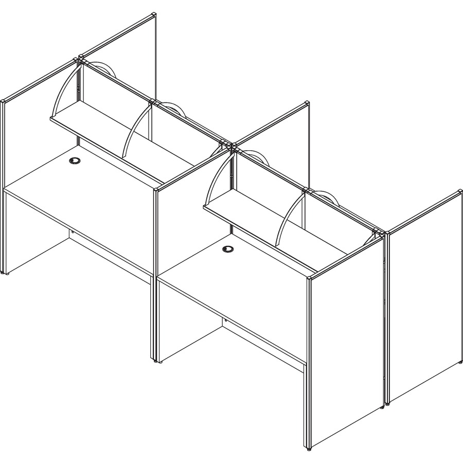Lorell Panel System Shelf - 56.3" Width x 11.8" Depth x 14.3" Height - Metal - Aluminum