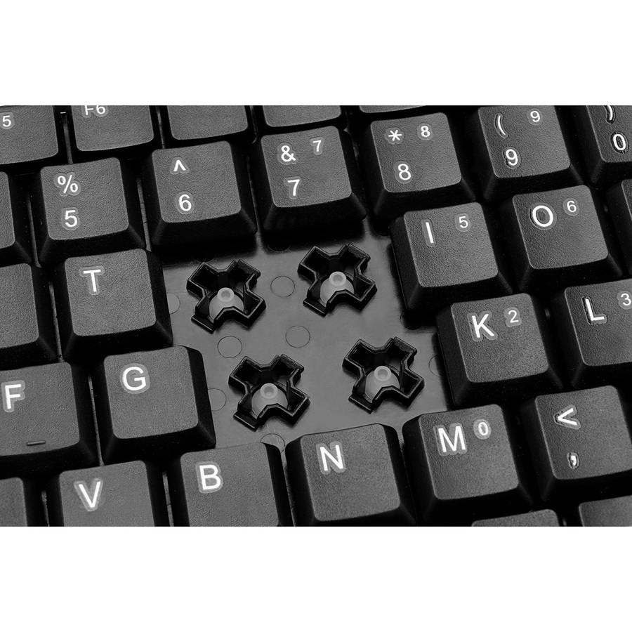 Adesso USB Mini Keyboard - USB, PS/2 - 88 Keys - Silver, Black