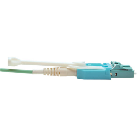 Tripp Lite by Eaton MTP/MPO Fan-out Cable with Push/Pull Tab Connectors MTP/MPO to 4xLC 40GbE 40GBASE-SR4,OM3 Plenum-rated - Aqua 2M (6.56 ft.)