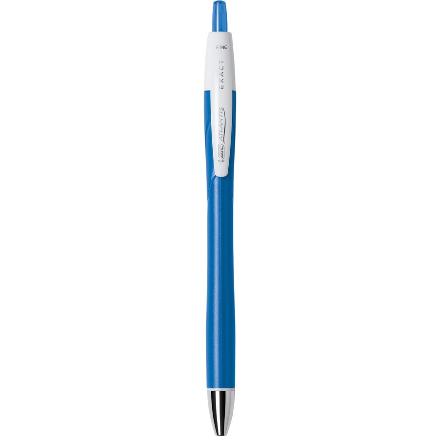 BIC Atlantis Exact Ballpoint Pen - Fine Pen Point - 0.7 mm Pen Point Size - Retractable - Blue - 3 / Pack - Ballpoint Retractable Pens - BICVCGNP31BLU