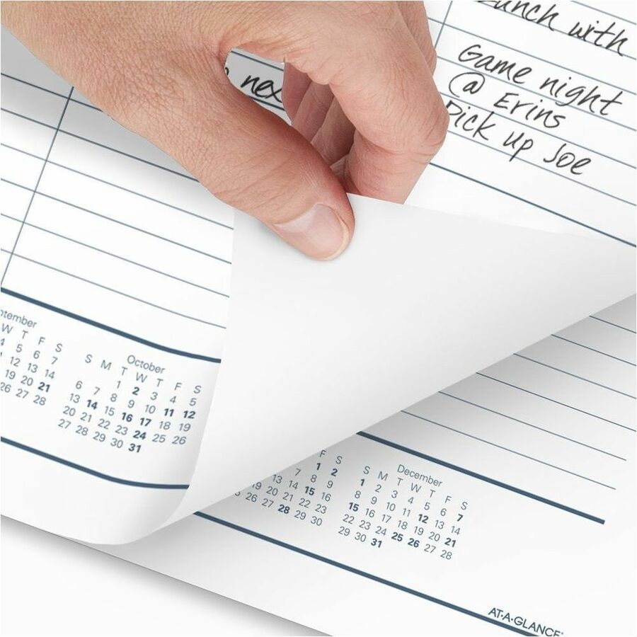 At-A-Glance Classic Monthly Desk Pad - Standard - Julian Dates - Daily, Monthly - 12 Month - January 2025 to December 2025 - 1 Day Single Page Layout - 21 3/4" x 17" Sheet Size - White Sheet - 2.37" x 2.87" Block - Headband - Desk Pad - Black, White - Pap