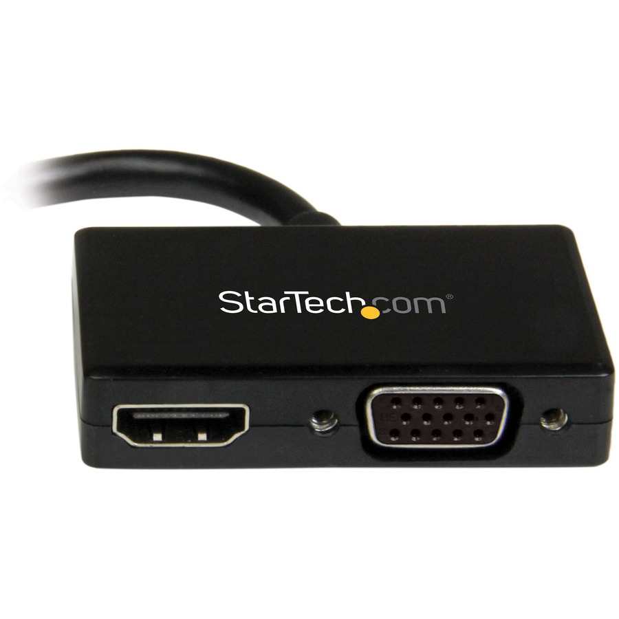 StarTech.com Travel A/V Adapter: 2-in-1 Mini DisplayPort to HDMI or VGA Converter - Connect a Mini DisplayPort-equipped PC or Mac to an HDMI or VGA display - Mini Displayport to HDMI - Mini DisplayPort to VGA - Mini DP to HDMI - Mini DP to VGA - MacBook t
