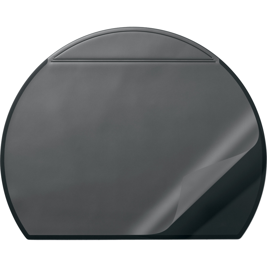 DURABLE Semi-Circular Desk Pad with Overlay - Half Circle - 27.25" (692.15 mm) Width - Polyvinyl Chloride (PVC) - Black - Desk Pads - DBL729001