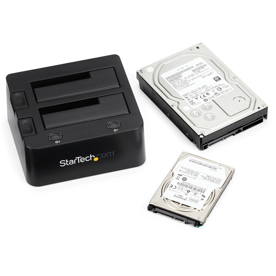 StarTech.com Dual-Bay USB 3.0 to SATA and IDE Hard Drive Docking Station, 2.5/3.5" SATA III and IDE (40 pin), SSD/HDD Dock, Top-Loading