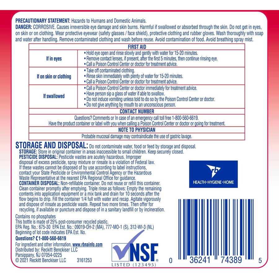 Professional Lysol No Rinse Sanitizer - Concentrate - 128 fl oz (4 quart) - 1 Each - Disinfectant, Anti-bacterial