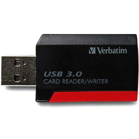 Verbatim Pocket Card Reader, USB 3.0 - Black - SD, microSD, SDXC, miniSD, miniSDHC, microSDHC, microSDXC, SDHC - USB 3.0External - 1 Pack = VER98538