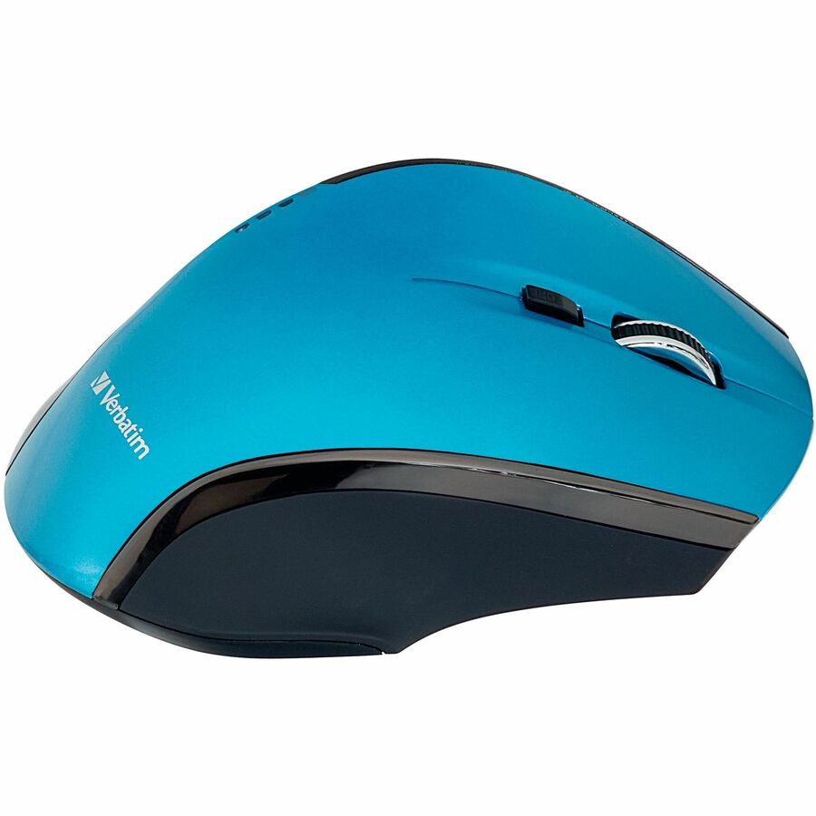 Verbatim Wireless Desktop 8-Button Deluxe Mouse - Blue LED/Optical - Wireless - Radio Frequency - Blue - 1 Pack - USB - 1600 dpi - Scroll Wheel - 8 Button(s) = VER99019