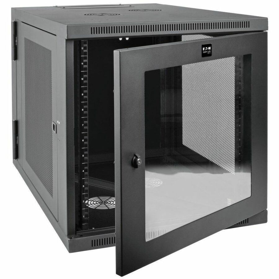 Tripp Lite by Eaton SmartRack 12U Server-Depth Wall-Mount Small Rack Enclosure Clear Acrylic Window Hinged Back